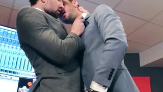 Dominant businessman barebacking hard submissive colleague
