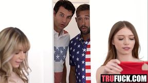 Family Swap Goes X-Rated: Will and Jay Get Handjobs and More from Swap Daughters in a Hot, Creampie Bash!