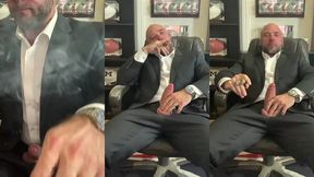 cigar smoking with a raging hard-on in a suit!