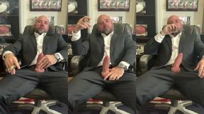 cigar smoking with a raging hard-on in a suit!