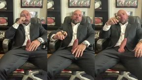 cigar smoking with a raging hard-on in a suit!