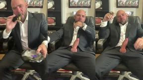cigar smoking with a raging hard-on in a suit!