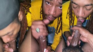 Thedeepthroatking finally lets me suck his big black cock and take his load in my mouth