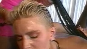 Vintage lesbo bent over before eating pussy vigorously
