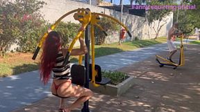 Public park seduction as wife flaunts allure among crowds