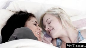 ”Adorable Lesbian play around sucking clits & toes”