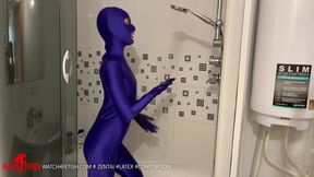 Flexible acrobatic with dildo fun