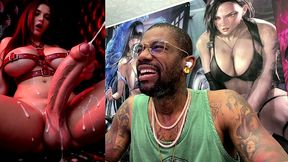 transgender girl jerking off her pure uncut girl cock and cumming, ai generated