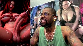 transgender girl jerking off her pure uncut girl cock and cumming, ai generated