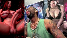 transgender girl jerking off her pure uncut girl cock and cumming, ai generated