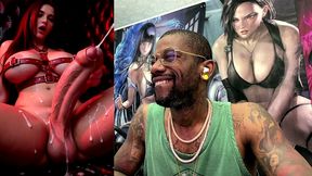 transgender girl jerking off her pure uncut girl cock and cumming, ai generated