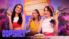 OOPSIE - Eating Contest Turns LESBIAN STRAP-ON THREESOME! Eliza Ibarra, Alexis Tae, Charlotte Sins