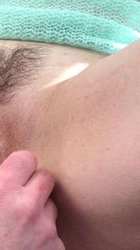 Key moment from &quot;Please help me trim my bushes. Shaving wife&#039;s pussy in POV. Home amateur video.&quot;