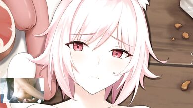Bunny girl gets stuffed by werewolf’s big cock