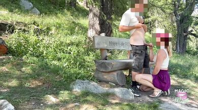 German couple caught in wild outdoor creampie session