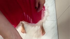 Double Creampie for Christmas - in a Girl's Pussy and After Cum in milf's Mouth - with English Subtitles