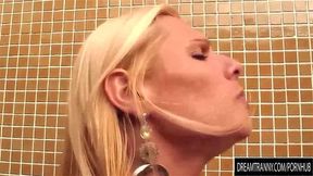 Blonde shemale sucks cock and fucks guys ass