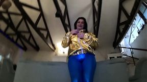 Shiny Cameltoe Tease, Hard Spanking, Deep Blowjobs & Rough Doggy with Double Cumshot 302