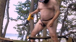 Masturbating with power tools