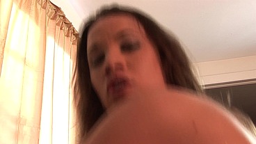 Shy college brunette likes sucking big black cock and riding it all the way