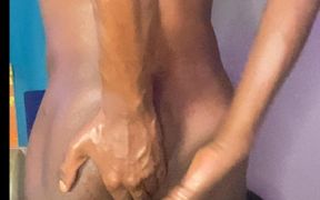 Black Transwoman Edging with Shea Butter