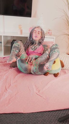 Tattooed Model's Solo Show Turns Into Raw Interruption Creampie Fuck   Clip 1