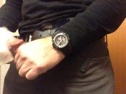 I jerk-off in the hospital public bathroom, almost caught. I forgot to lock the door.