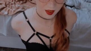 Trans lady makes her tiny trunk juggle around railing thick fuck stick