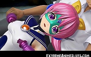 3D Superheroine Restrained and Toyed!