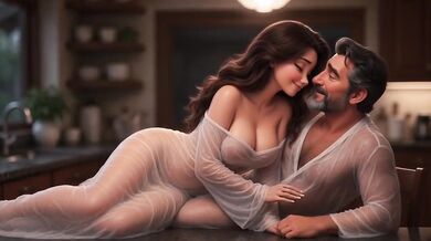 Older man takes the 18-year-old latina raw in the kitchen