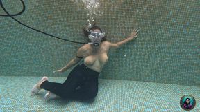 VIOLETA S FIRST SCUBA - FULLY CLOTHED SWIM UNDERWATER STRIPTEASE