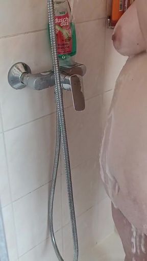 Must-see moment from &quot;Amateur showering is such a feeling, when the foam runs down on my bbw fat body and films my stepbrother&quot;