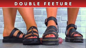 Goddess Amber & Miss Lucy - Flattening Your Face, Cock & Balls Under Our Platform Sandals - 216 Bug Cam & Doormat Cam Double Feeture