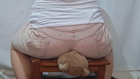 My farts stink up the teddy bear's face