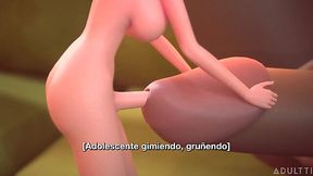 3DGSPOT - Petite Trans Bangs Buxom Trans Beauty! Spanish Subs! 3D Toon Fuck Fest!