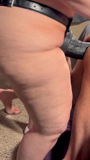 Memorable moment from "Opening his ass with massive dick! (pegging with Hankey's Toys Chode)"