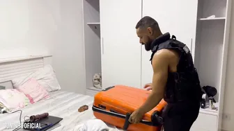 Slack policeman bareback fucks a big ass twink with toys