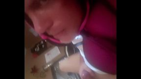 Solo masturbator who is suckingvthe crotch of wifes dirty panties and toying his asshole