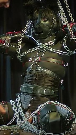 Heavy Chain Bondage Fox: Tight Corset, Leather Mask & Endurance Challenge
