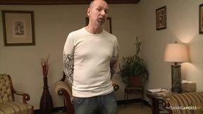 Slender blonde forgets about interviewing a job applicant the moment he whips out his dick
