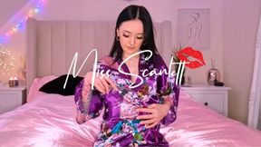 Scarlett's purple kimono snip and rip (destruction)