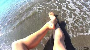 Nude stocking on the beach