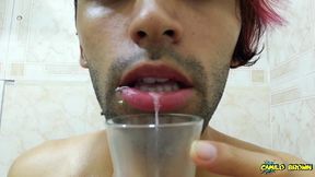 filling a cup with spit and jerking off with it until i cum - camilo brown