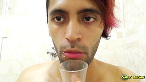 filling a cup with spit and jerking off with it until i cum - camilo brown
