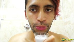 filling a cup with spit and jerking off with it until i cum - camilo brown
