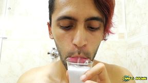 filling a cup with spit and jerking off with it until i cum - camilo brown