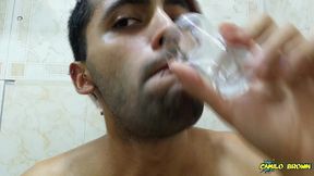 filling a cup with spit and jerking off with it until i cum - camilo brown