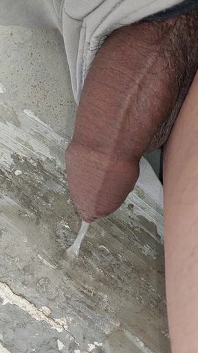 Indian Big Black Cock Boy Pissing on Rooftop