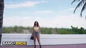 Fabi Soul shows off her enormous jugs and juicy behind on the Bang Bus