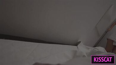 S1E1: Step mom shares hotel room with one bed, so step son fucks tight pussy till facial surprise